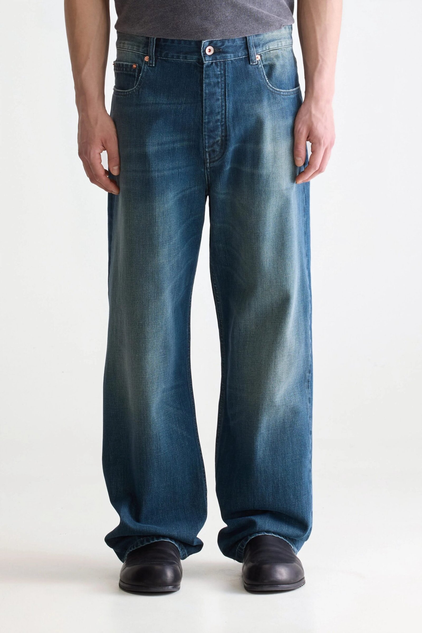 Denim N. 08 straight jeans (252 / M / USED PETROL) - Image 3