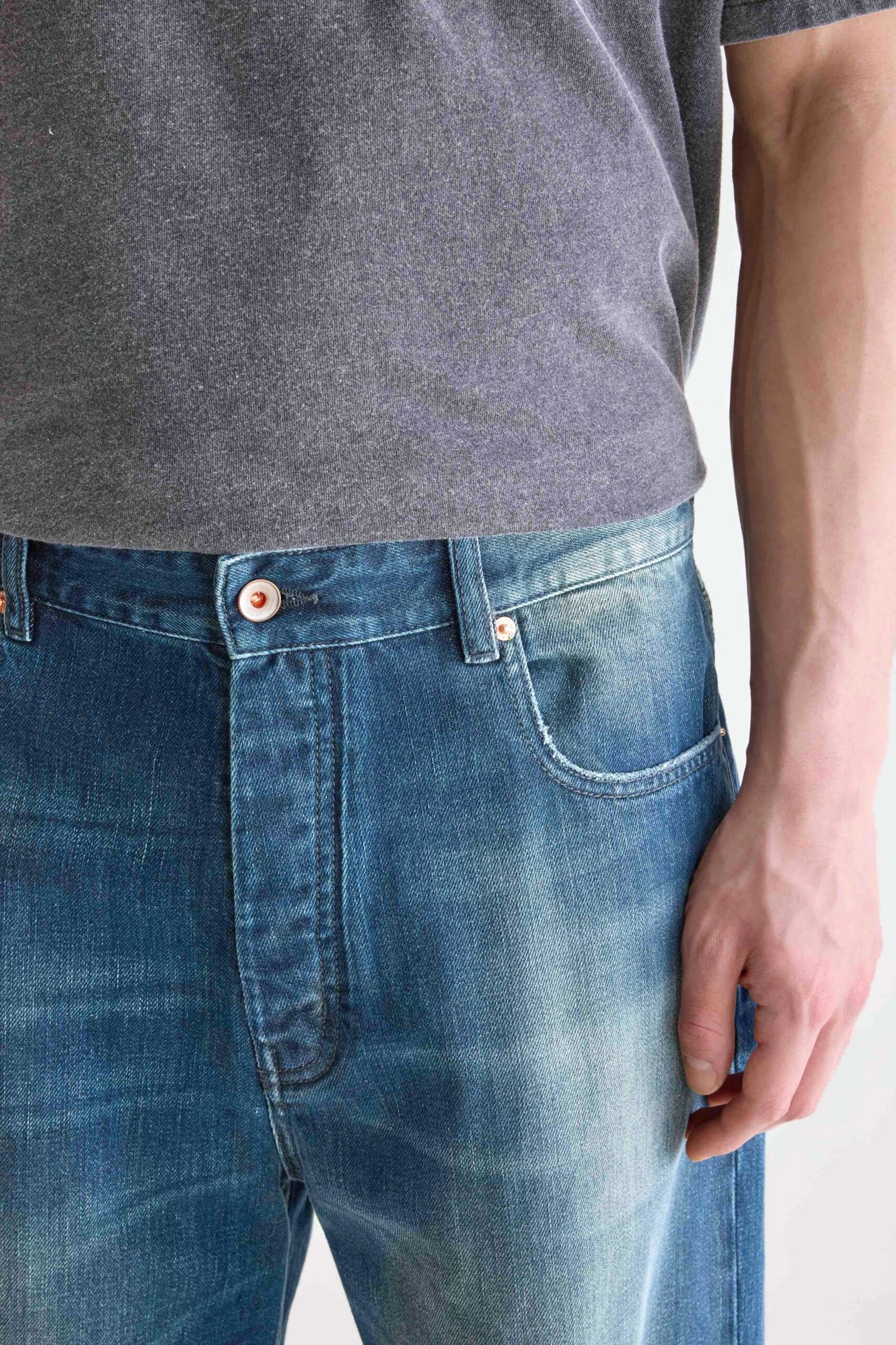 Denim N. 08 straight jeans (252 / M / USED PETROL) - Image 6