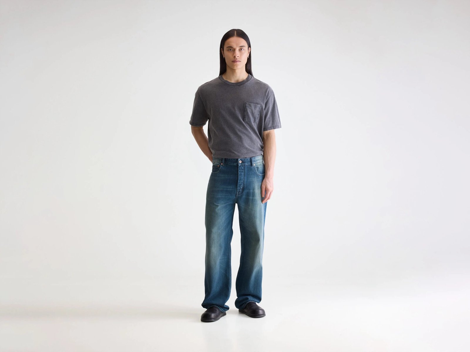 Denim N. 08 straight jeans (252 / M / USED PETROL)