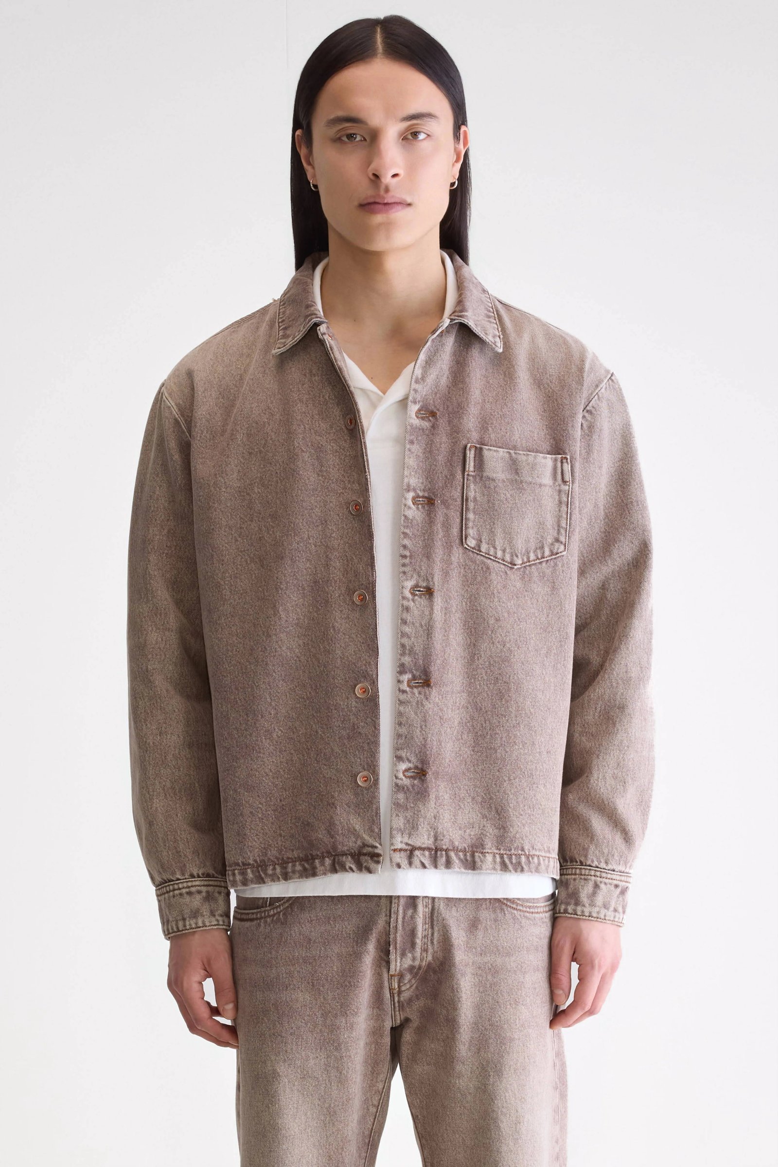 Goney denim overshirt (252 / M / BROWN SNOW) - Image 3