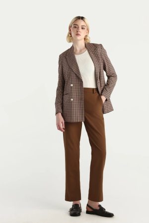 SOLID TAPERED TROUSER TAPER - LIGHT BROWN